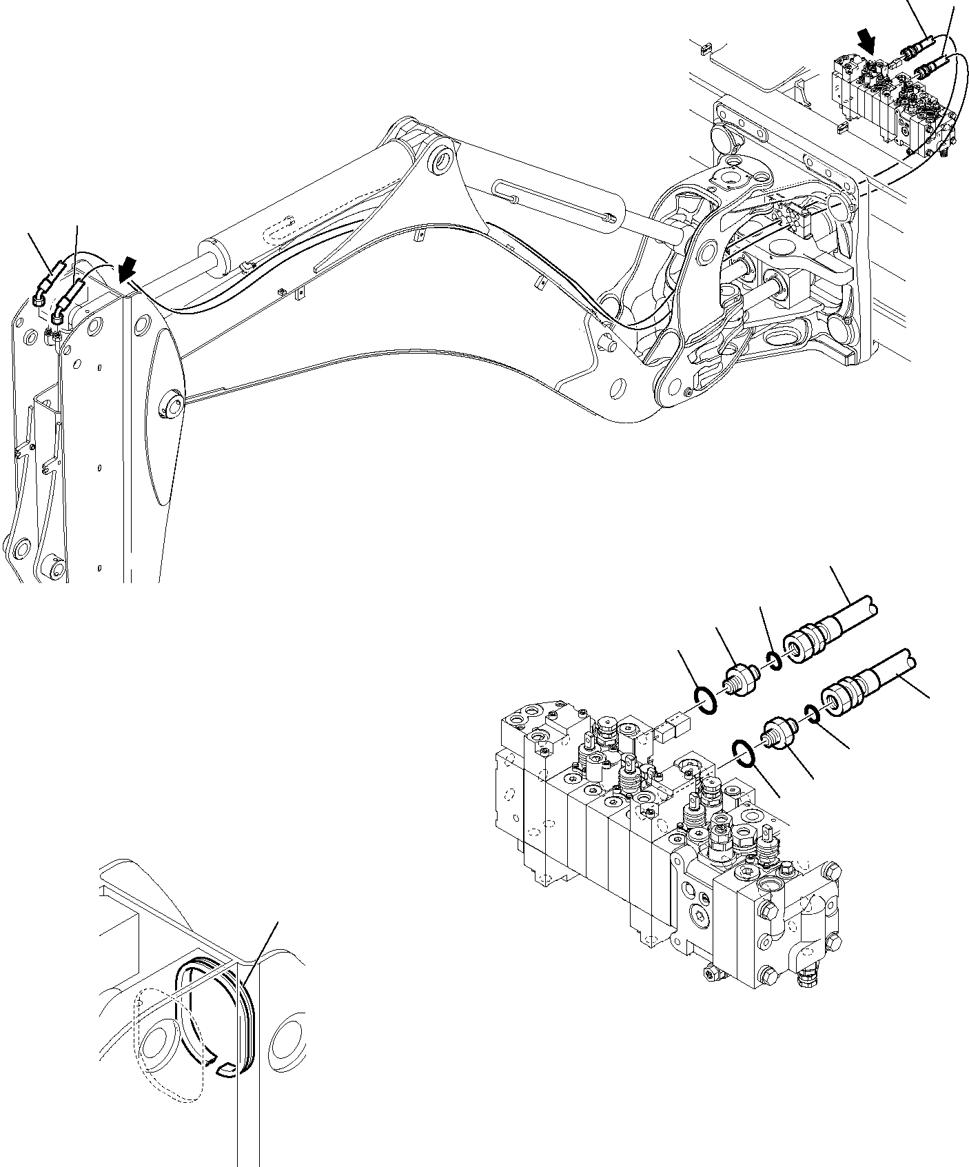 Backhoeloaders Komatsu / WB97S-5 S/N F00003-Up(WB97S5) / HYDRAULIC PIPING (SERVOCONTROL LINE) (TELESCOPIC ARM LINE) (WITH SIDE DIGGING BOOM)(G-0935 : 6767)