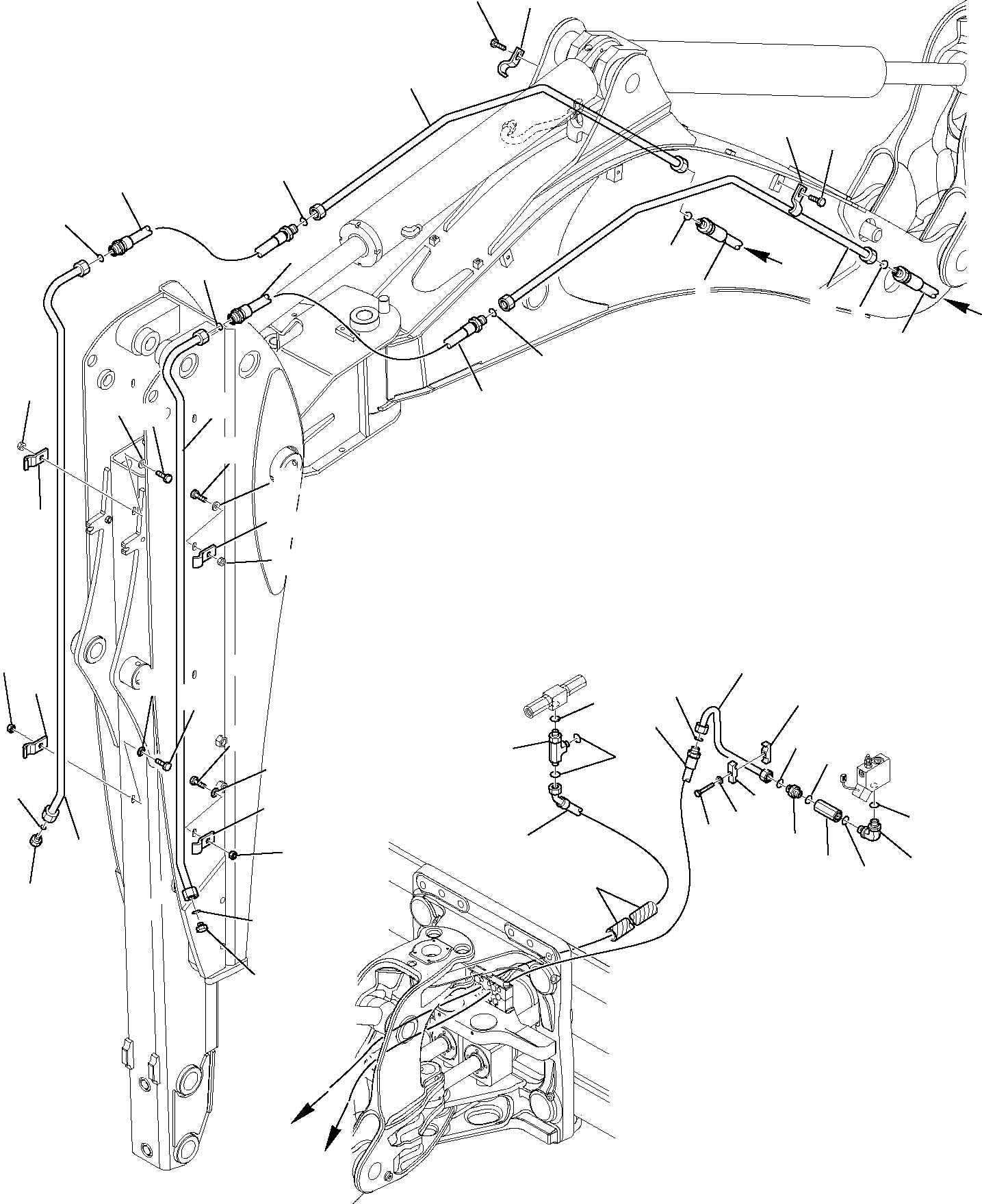 Backhoeloaders Komatsu / WB97S-5 S/N F00003-Up(WB97S5) / HYDRAULIC PIPING (HAMMER LINE) (WITH SIDE DIGGING BOOM AND TELESCOPIC ARM) (2/2)(G-0946 : 6774)