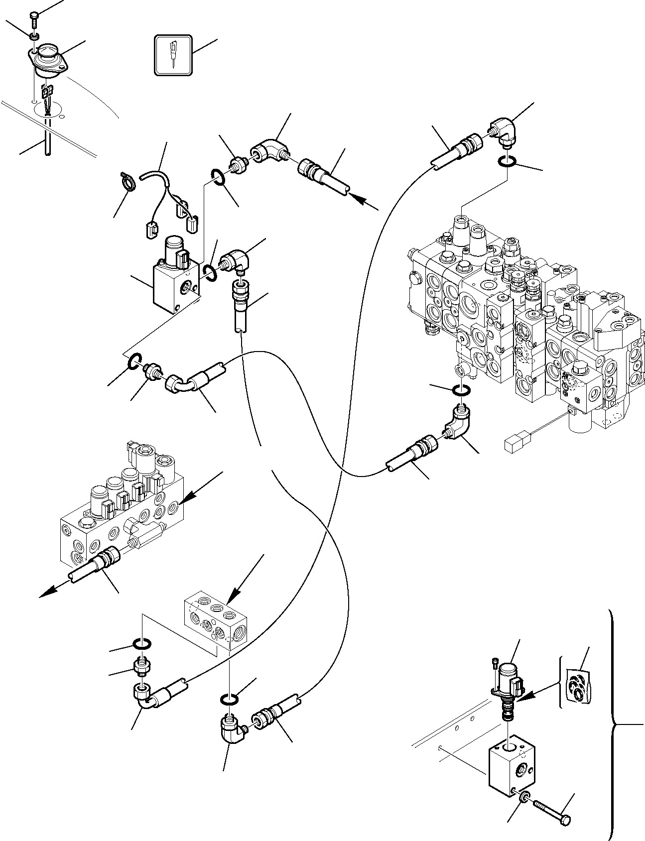 Backhoeloaders Komatsu / WB97S-5 S/N F00003-Up(WB97S5) / HYDRAULIC PIPING (SERVOCONTROL LINE) (HAMMER LINE)(G-0950 : 6775)