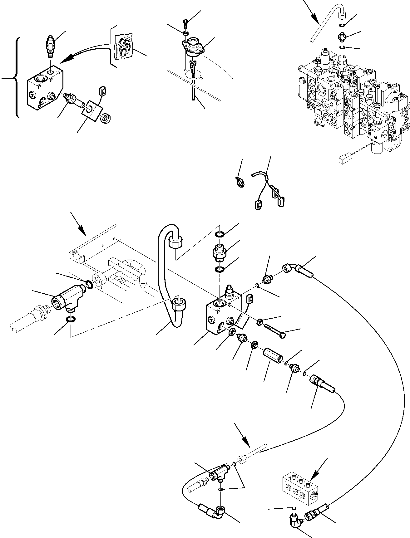 Backhoeloaders Komatsu / WB97S-5 S/N F00003-Up(WB97S5) / HYDRAULIC PIPING (HAMMER LINE) (WITH SIDE DIGGING BOOM) (1/2)(G-0953 : 6777)