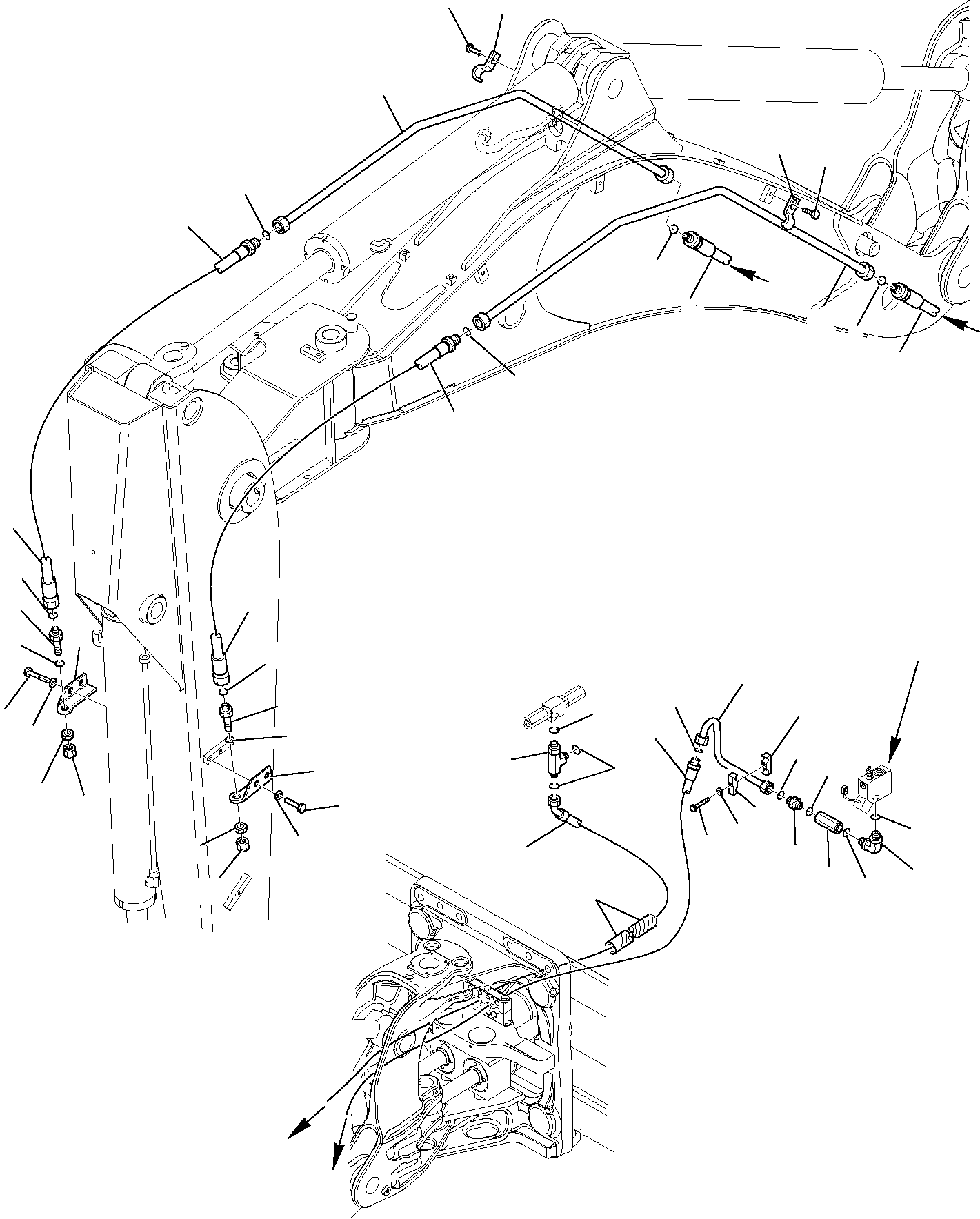 Backhoeloaders Komatsu / WB97S-5 S/N F00003-Up(WB97S5) / HYDRAULIC PIPING (HAMMER LINE) (WITH SIDE DIGGING BOOM) (2/2)(G-0956 : 6778)