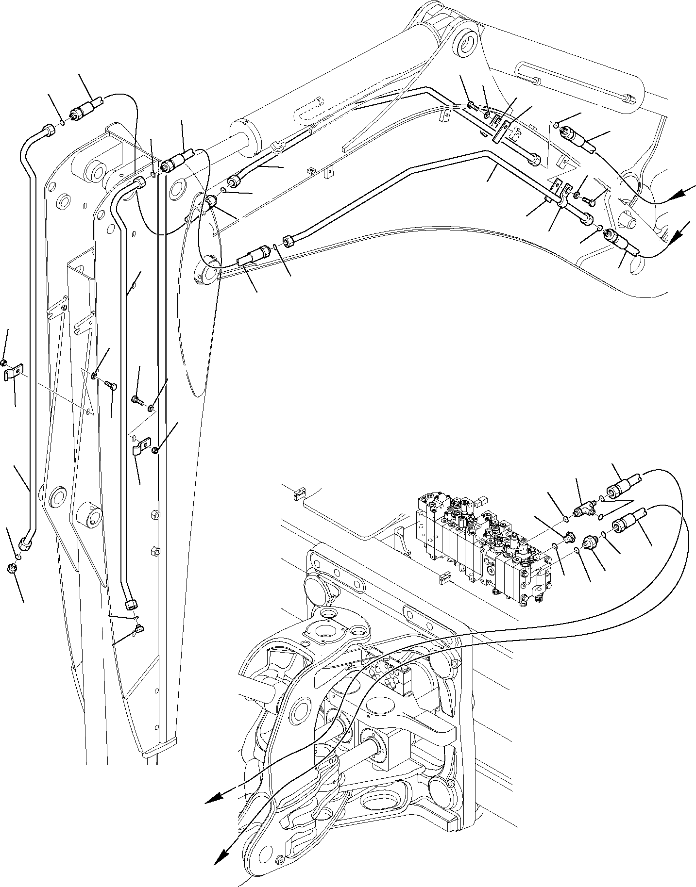 Backhoeloaders Komatsu / WB97S-5 S/N F00003-Up(WB97S5) / HYDRAULIC PIPING (HAMMER LINE) (WITH TELESCOPIC ARM)(G-0960 : 6780)