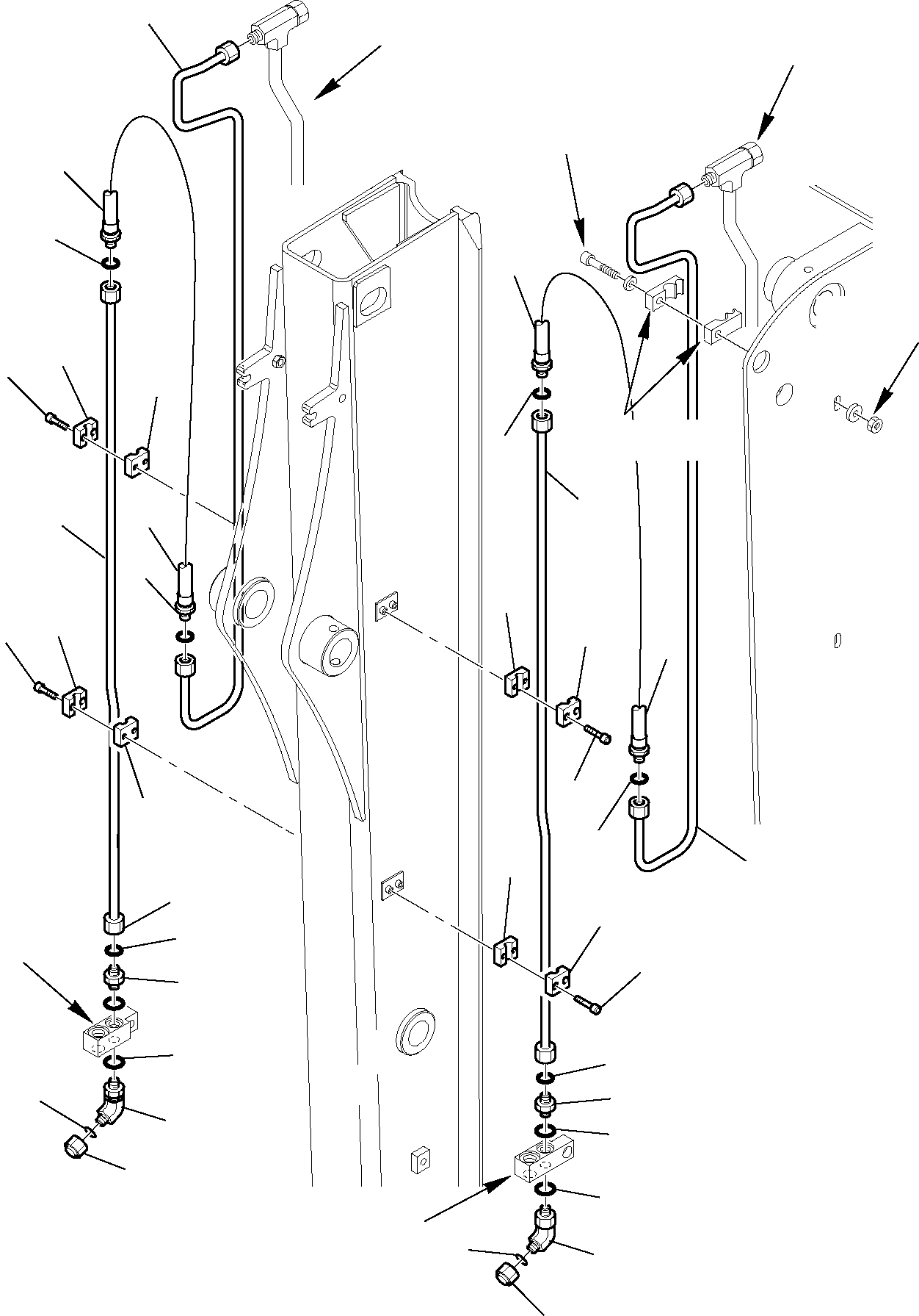 Komatsu parts book diagram for WB97S-5 S/N F00003-Up: HYDRAULIC PIPING (HAMMER LINE) (WITH TELESCOPIC ARM AND CUTTING AND ROTATING BUCKET) (3/3)
