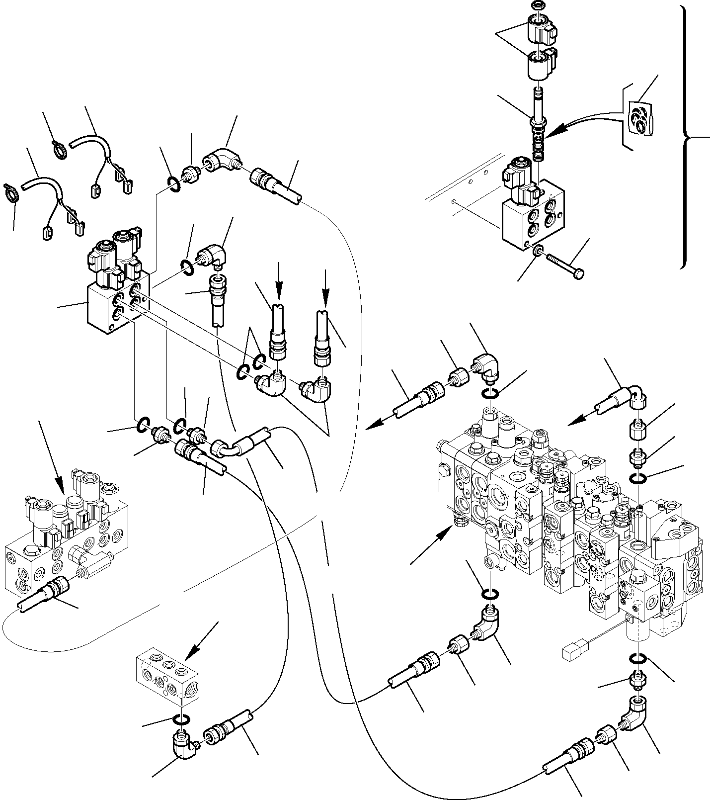 Backhoeloaders Komatsu / WB97S-5 S/N F00003-Up(WB97S5) / HYDRAULIC PIPING (SERVOCONTROL LINE) (HAMMER LINE) (WITH TELESCOPIC ARM AND CUTTING AND ROTATING BUCKET)(G-0973 : 6786)