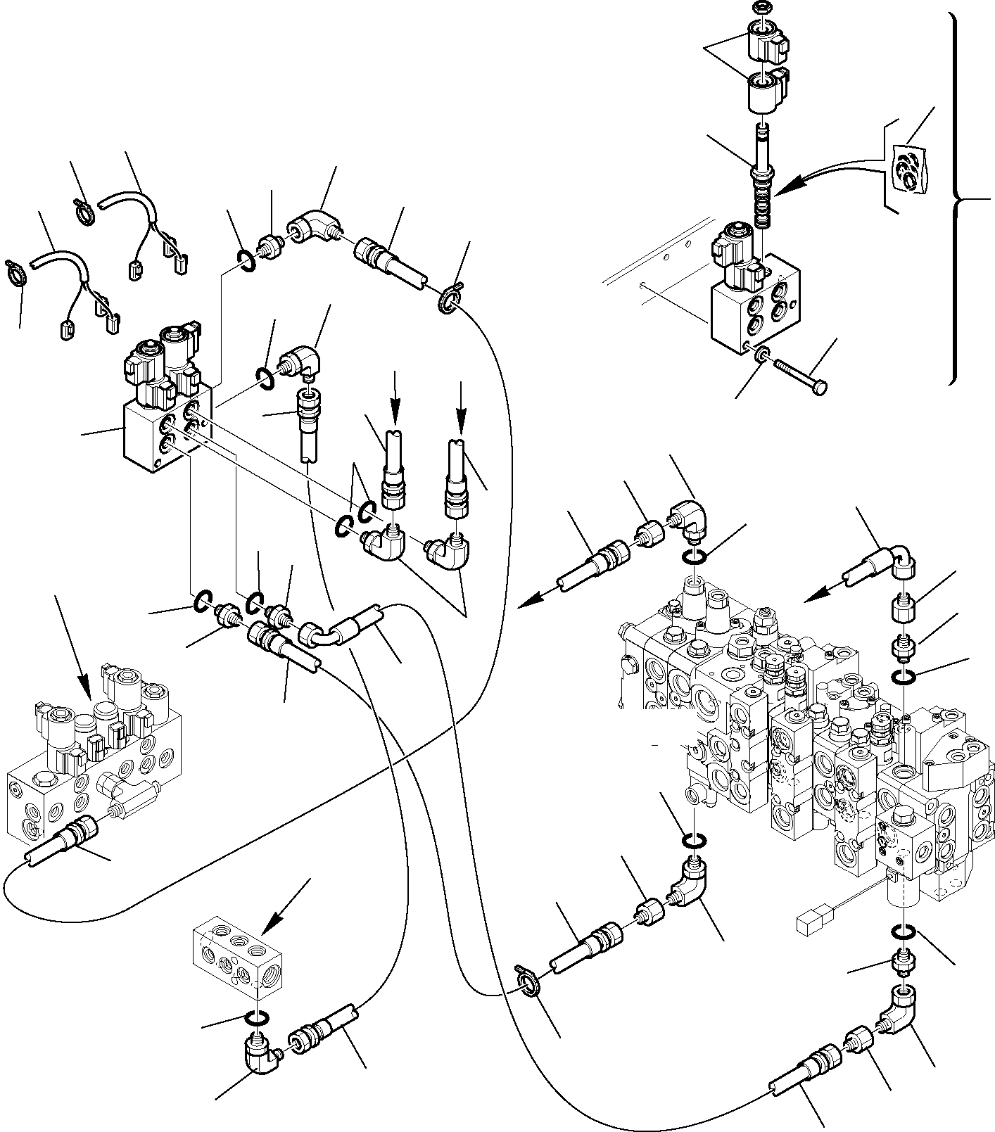 Backhoeloaders Komatsu / WB97S-5 S/N F00003-Up(WB97S5) / HYDRAULIC PIPING (SERVOCONTROL LINE) (SIDE DIGGING BOOM LINE) (WITH TELESCOPIC ARM)(G-1040 : 6850)