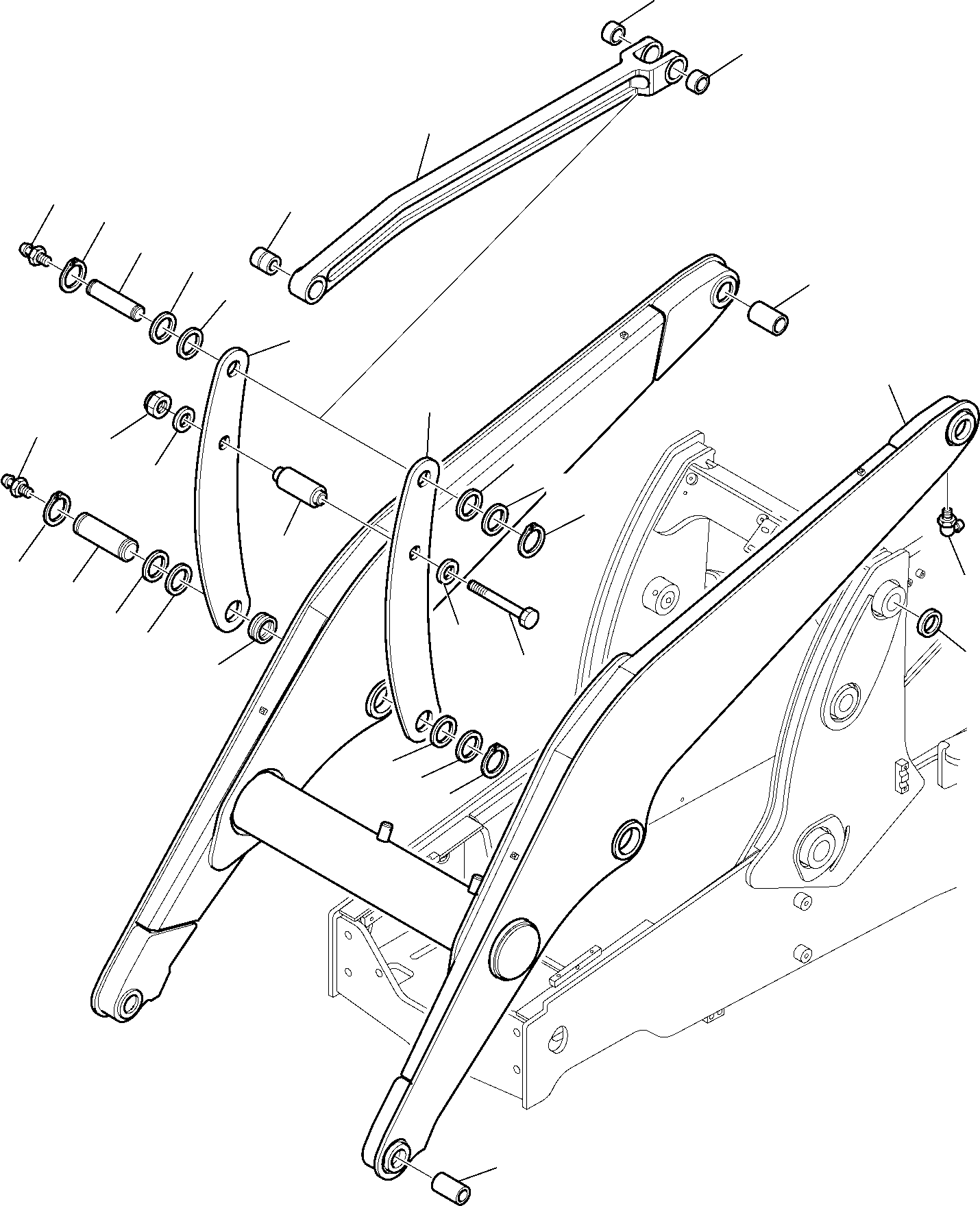 Komatsu parts book diagram for WB97S-5 S/N F00003-Up: ARM