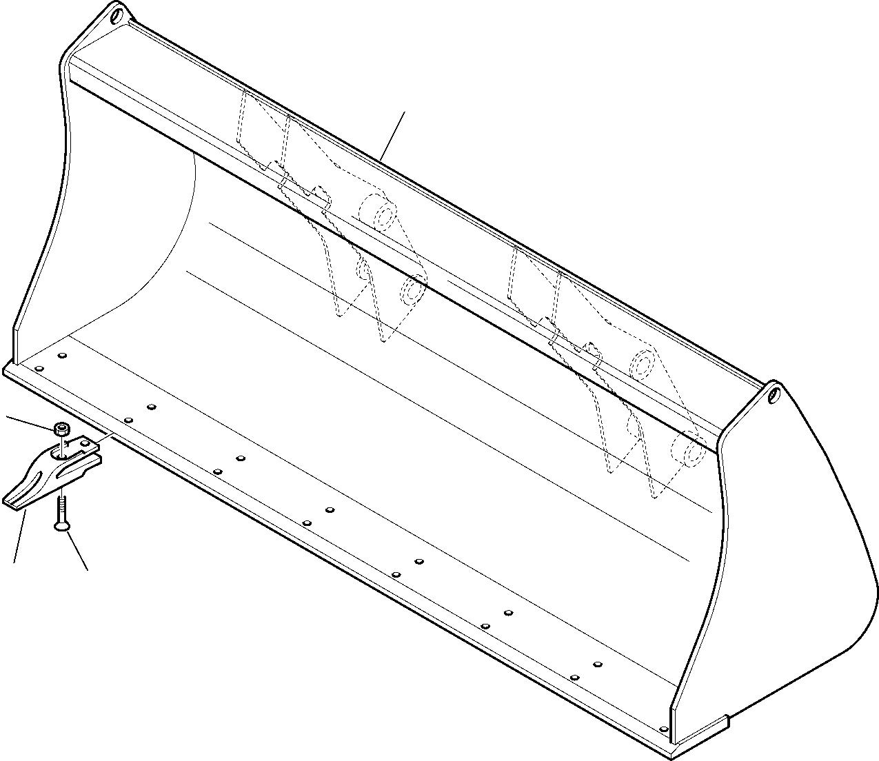 Komatsu parts book diagram for WB97S-5 S/N F00003-Up: BUCKET (FOR QUICK COUPLING) (L=2320 MM)