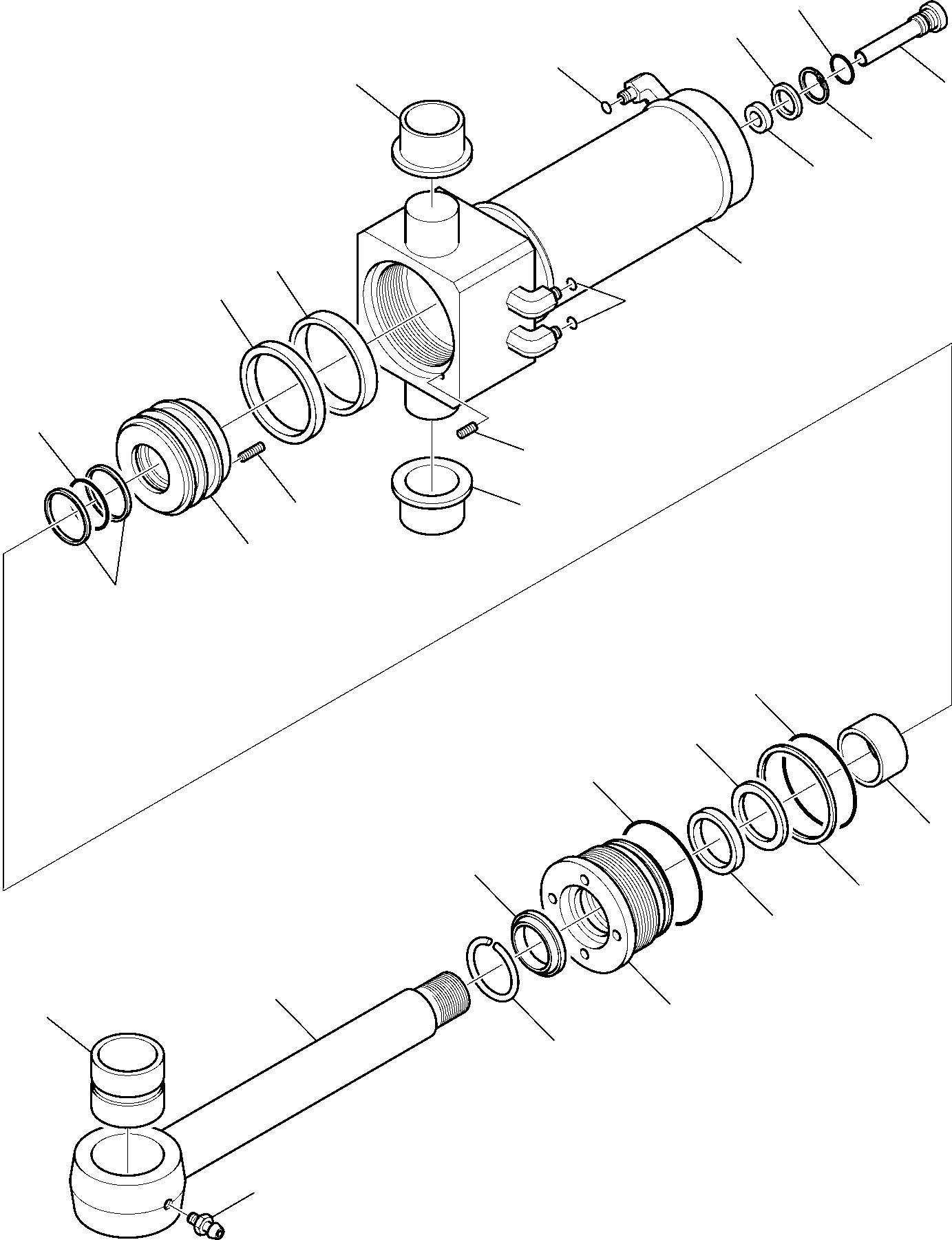 Komatsu parts book diagram for WB97S-5 S/N F00003-Up: BOOM SWING CYLINDER