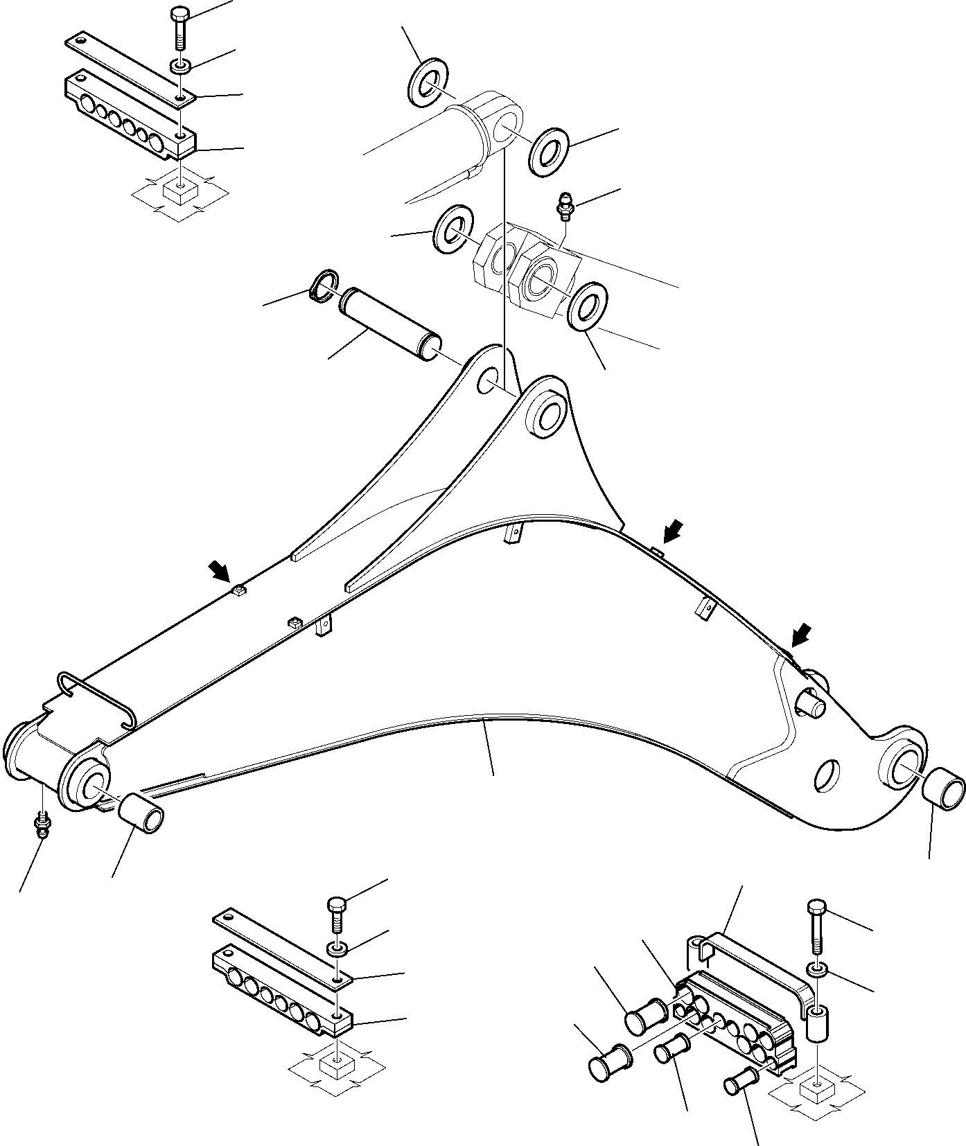 Komatsu parts book diagram for WB97S-5 S/N F00003-Up: BOOM