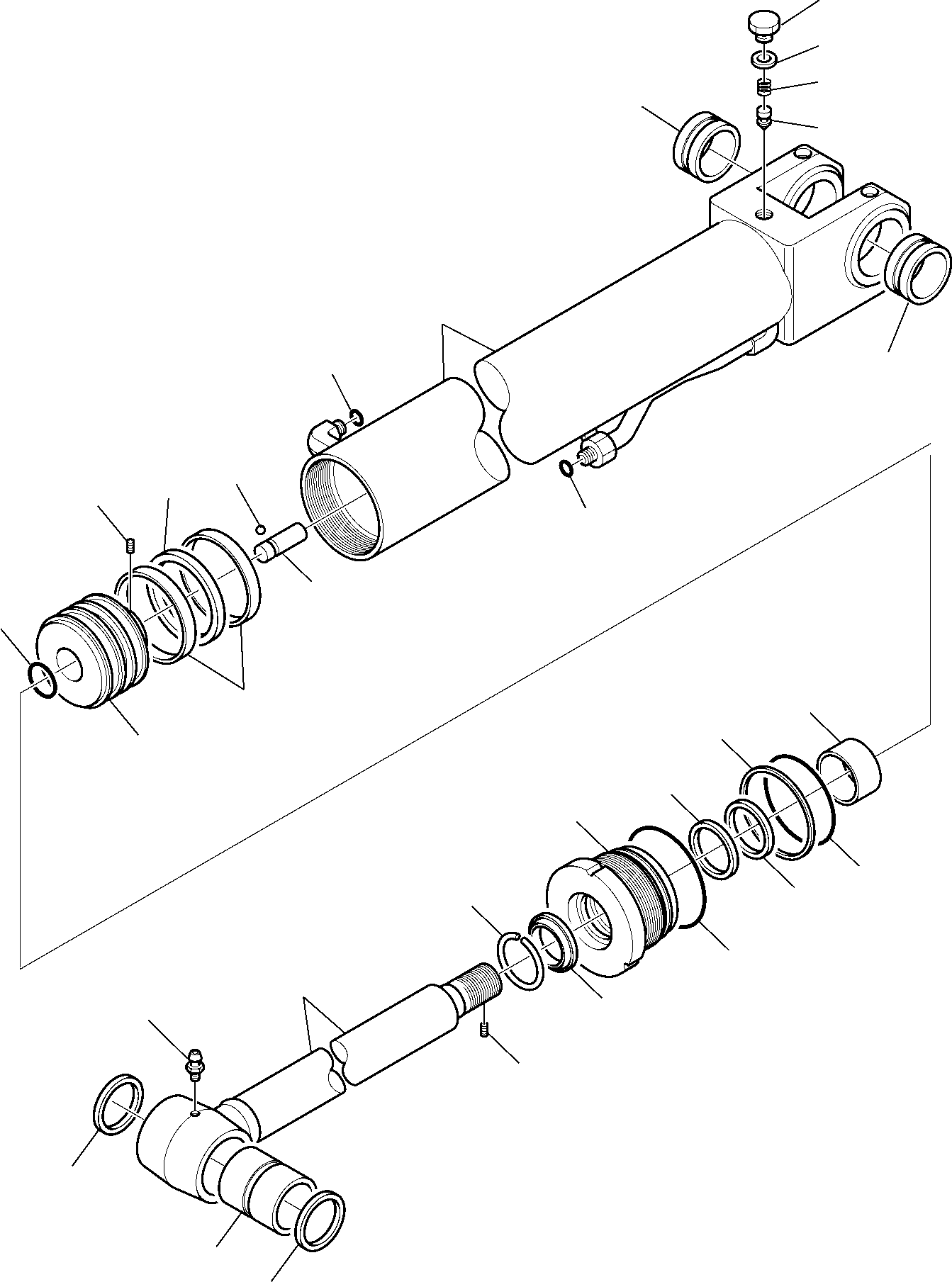 Komatsu parts book diagram for WB97S-5 S/N F00003-Up: BOOM CYLINDER