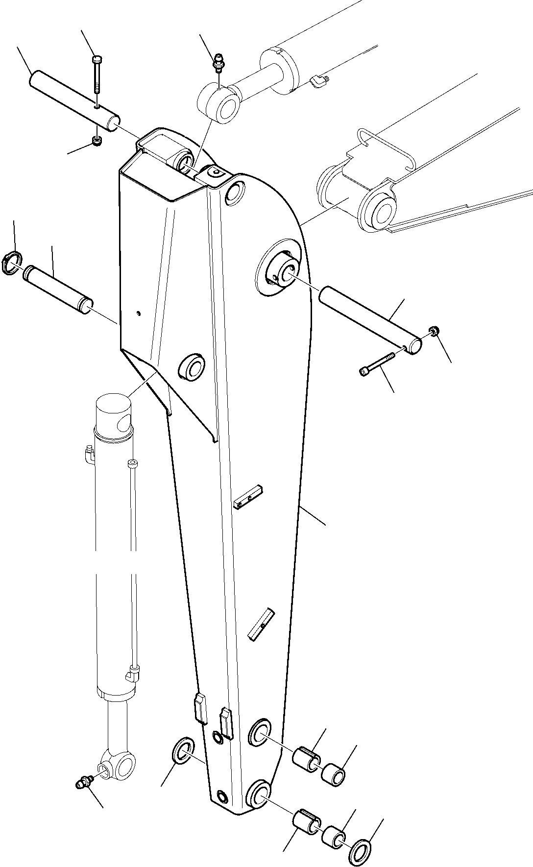 Komatsu parts book diagram for WB97S-5 S/N F00003-Up: ARM