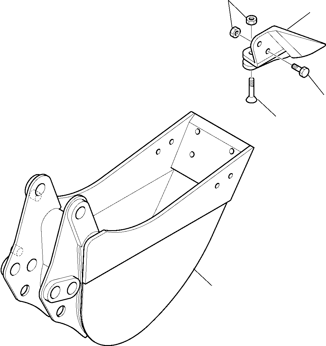 Komatsu parts book diagram for WB97S-5 S/N F00003-Up: BUCKET (L=300 MM)