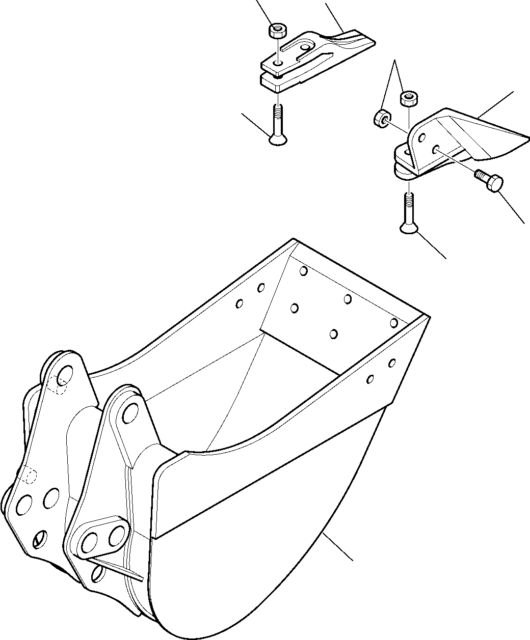 Komatsu parts book diagram for WB97S-5 S/N F00003-Up: BUCKET (L=400 MM)