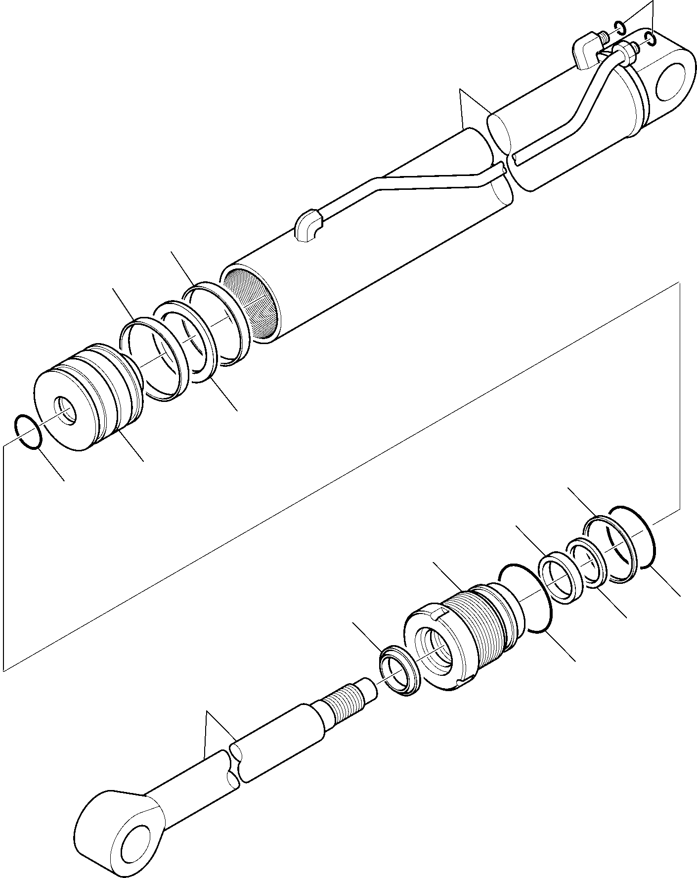 Komatsu parts book diagram for WB97S-5 S/N F00003-Up: TELESCOPIC ARM CYLINDER