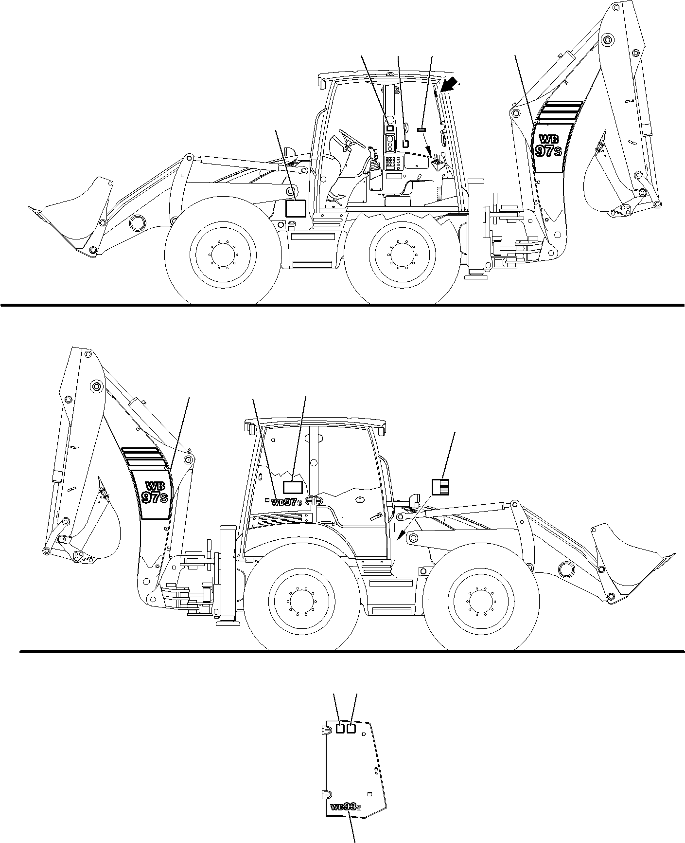 Backhoeloaders Komatsu / WB97S-5 S/N F00003-Up(WB97S5) / MARK PLATE (WITH TELESCOPIC ARM) (2/2)(J-0025 : 9015)