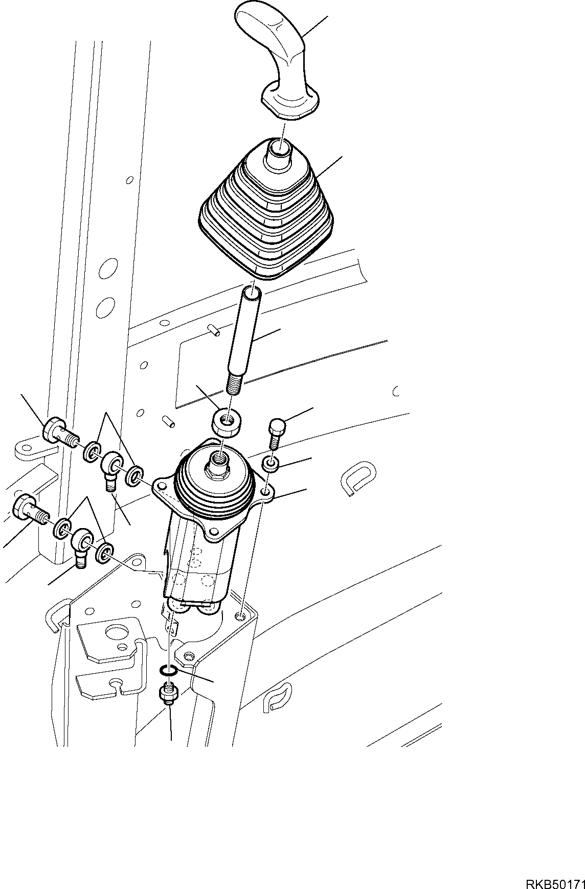 Backhoeloaders Komatsu / WB97S-5E0 S/N F30541 AND F30542 (RUSSIA SPECIFICATION TIER 2 ENG. INSTALLED)(WB97S5RU) / SHOVEL CONTROL LEVER (FLOAT + RETURN TO DIG)(D-4220 : 4220)