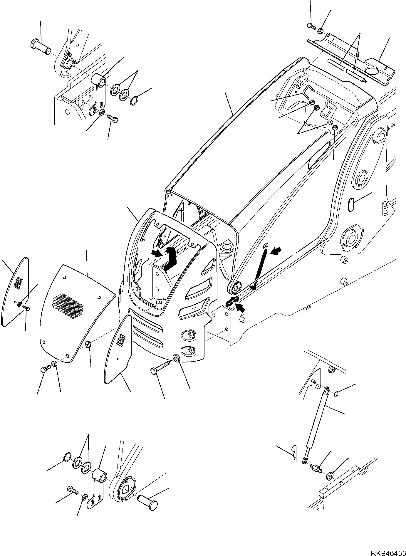 Backhoeloaders Komatsu / WB97S-5E0 S/N F30541 AND F30542 (RUSSIA SPECIFICATION TIER 2 ENG. INSTALLED)(WB97S5RU) / ENGINE HOOD (1/2)(E-5000 : 5000)