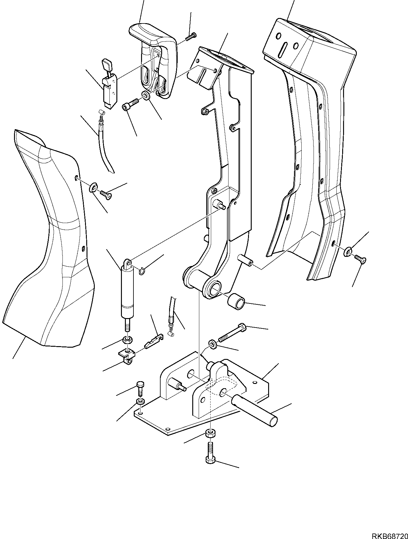 Backhoeloaders Komatsu / WB97S-5E0 S/N F30541 AND F30542 (RUSSIA SPECIFICATION TIER 2 ENG. INSTALLED)(WB97S5RU) / R.H. BACHOE PPC VALVE SUPPORT(E-5600 : 5600)
