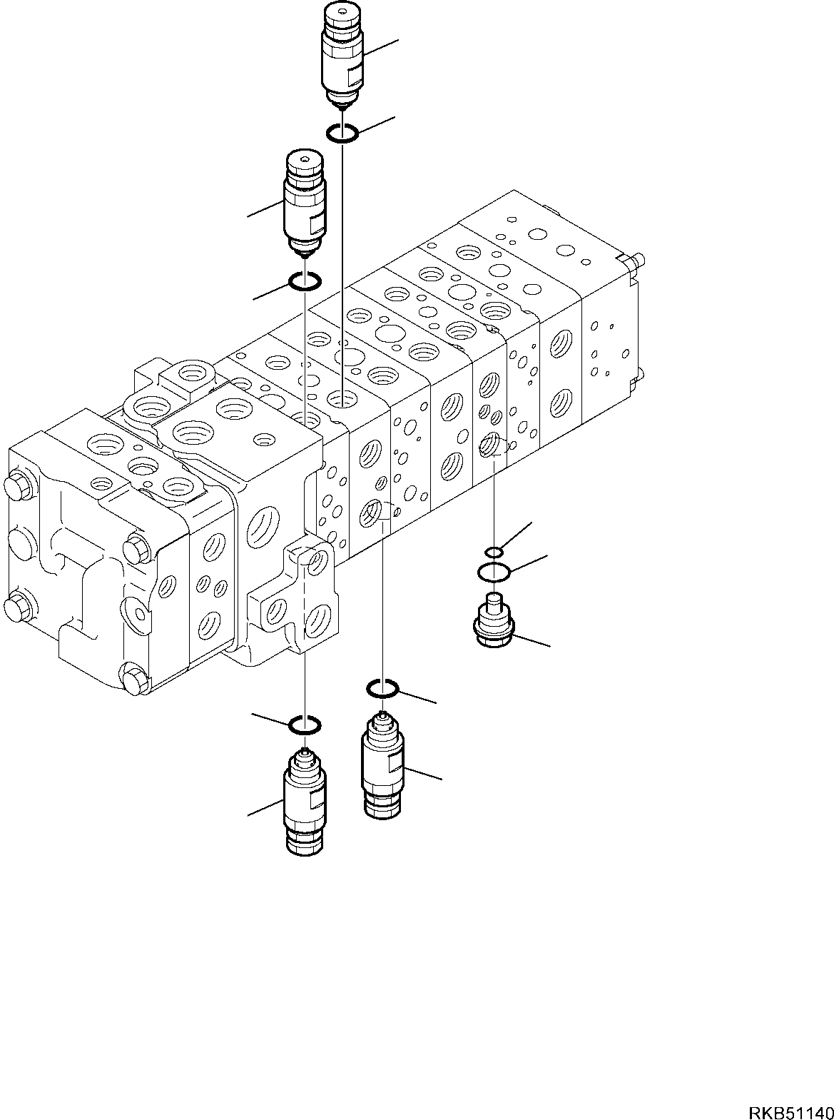 Backhoeloaders Komatsu / WB97S-5E0 S/N F30541 AND F30542 (RUSSIA SPECIFICATION TIER 2 ENG. INSTALLED)(WB97S5RU) / 10-SPOOL CONTROL VALVE (15/16)(F-6288 : 6288)