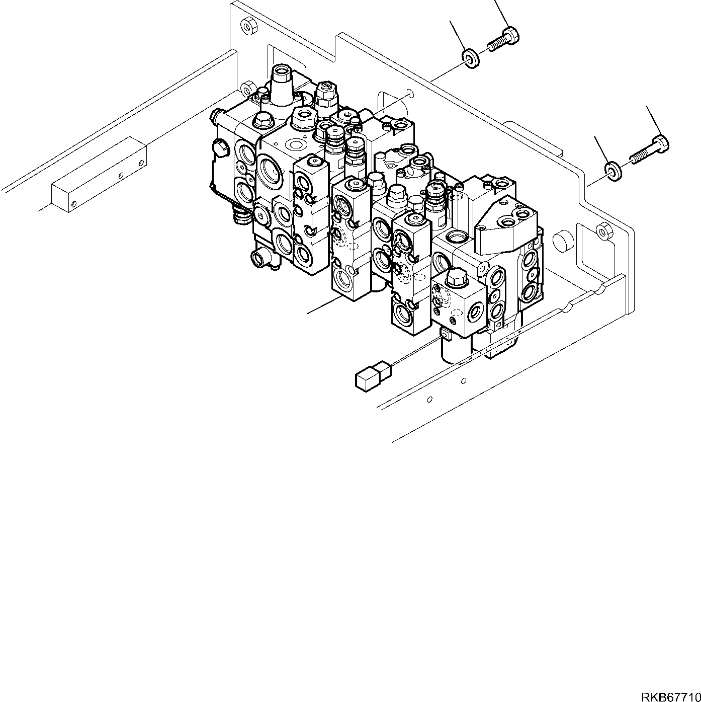 Backhoeloaders Komatsu / WB97S-5E0 S/N F30541 AND F30542 (RUSSIA SPECIFICATION TIER 2 ENG. INSTALLED)(WB97S5RU) / CONTROL VALVE FIXING(F-6390 : 6390)