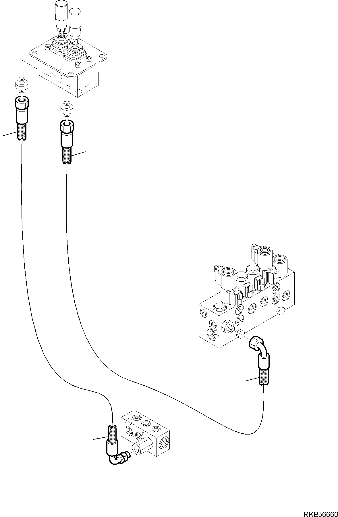 Backhoeloaders Komatsu / WB97S-5E0 S/N F30541 AND F30542 (RUSSIA SPECIFICATION TIER 2 ENG. INSTALLED)(WB97S5RU) / HYDRAULIC PIPING (SERVOCONTROL DELIVERY AND RETURN LINE) (OUTRIGGERS PPC LINE)(F-6490 : 6490)