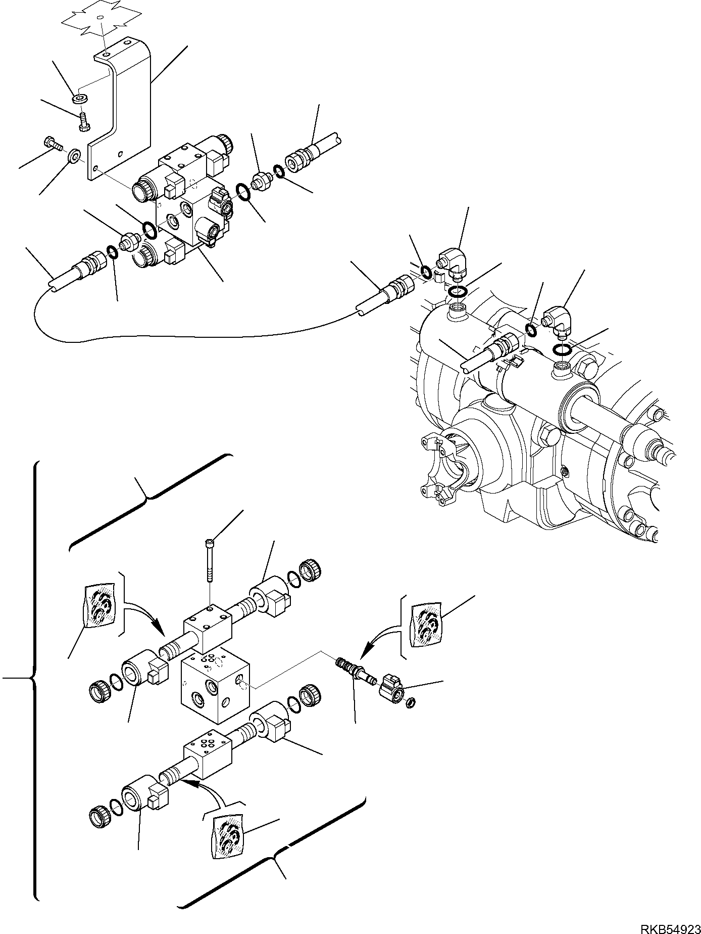 Backhoeloaders Komatsu / WB97S-5E0 S/N F30541 AND F30542 (RUSSIA SPECIFICATION TIER 2 ENG. INSTALLED)(WB97S5RU) / HYDRAULIC PIPING (STEERING LINE) (4/4)(F-6507 : 6507)