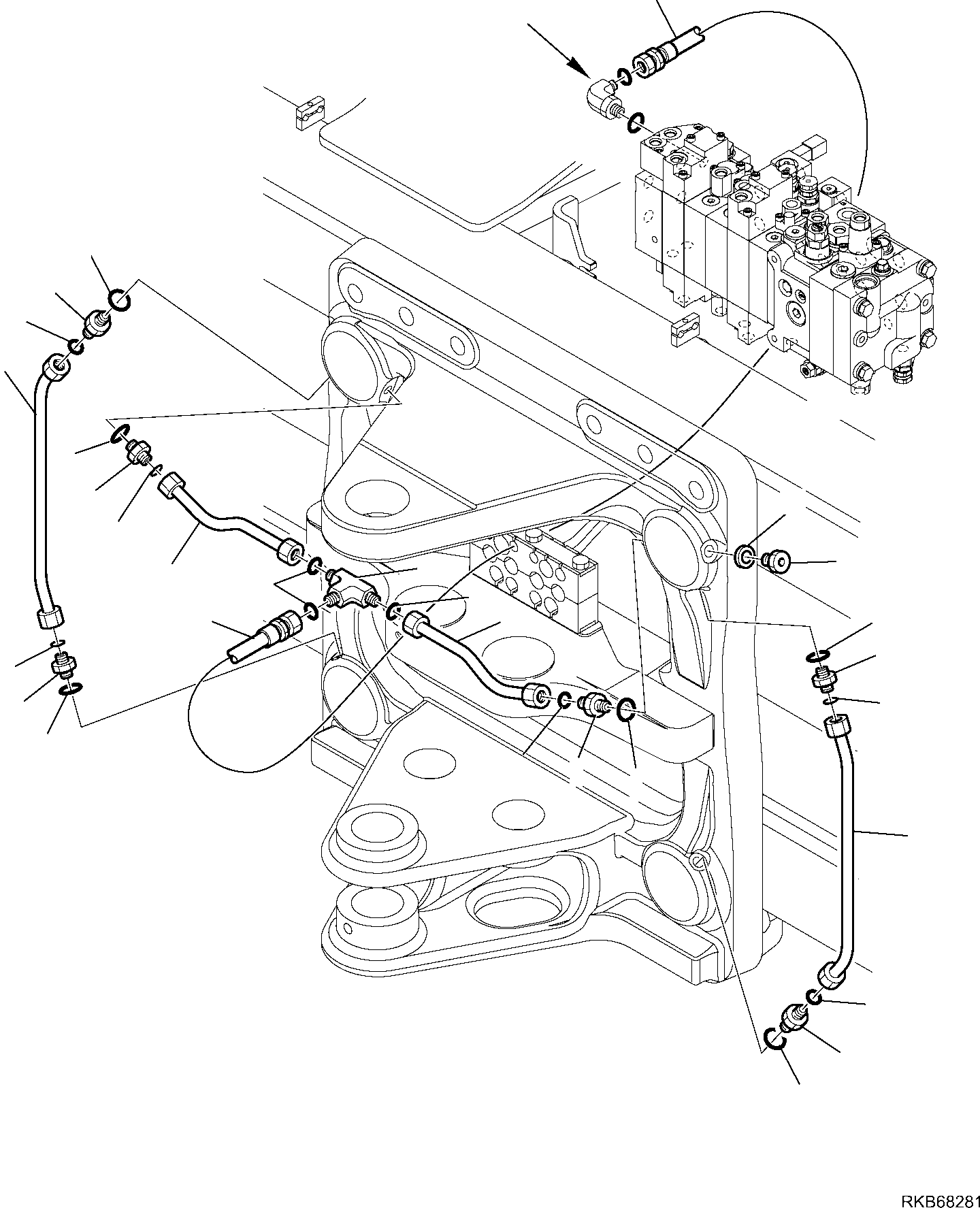 Backhoeloaders Komatsu / WB97S-5E0 S/N F30541 AND F30542 (RUSSIA SPECIFICATION TIER 2 ENG. INSTALLED)(WB97S5RU) / HYDRAULIC PIPING (SLIDING PLATE LOCKING LINE)(F-6710 : 6710)