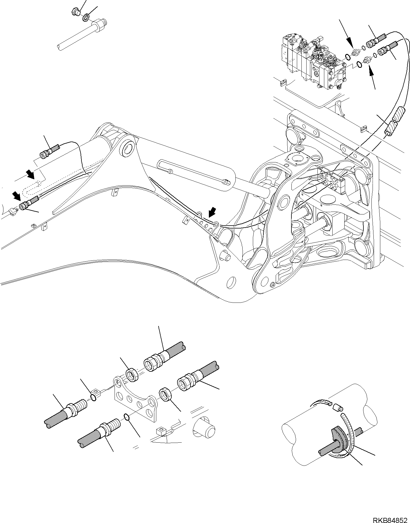 Backhoeloaders Komatsu / WB97S-5E0 S/N F30541 AND F30542 (RUSSIA SPECIFICATION TIER 2 ENG. INSTALLED)(WB97S5RU) / HYDRAULIC PIPING (ARM LINE)(F-6730 : 6730)