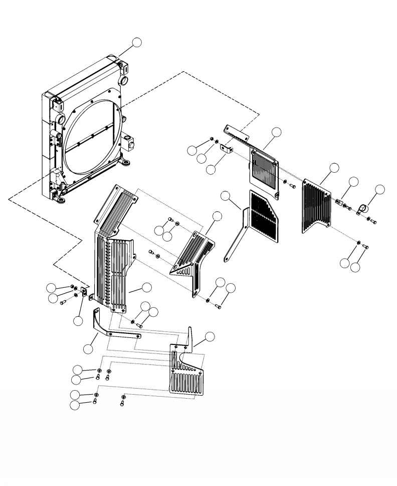 Forestry Komatsu / XT430-3 S/N A1101-UP(XT430-3) / C0102-02A0 RADIATOR/OIL COOLER ASSEMBLY GUARD(C-016 : C0102-02A0)