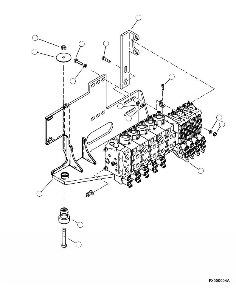 Forestry Komatsu / XT430L-3 S/N A2101-UP(XT430L-3) / H0120-01A0 MAIN CONTROL VALVE MOUNTING(H-028 : H0120-01A0)