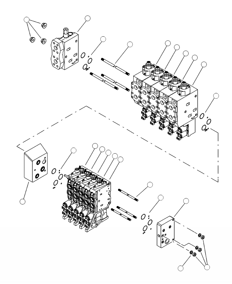 Forestry Komatsu / XT430L-3 S/N A2101-UP(XT430L-3) / H0120-02A0 MAIN CONTROL VALVE (24V/10 SECTION) VALVE SECTIONS(H-030 : H0120-02A0)
