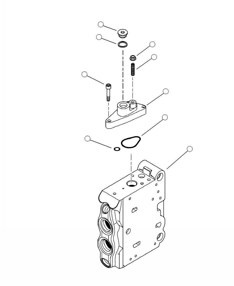 Forestry Komatsu / XT430L-3 S/N A2101-UP(XT430L-3) / H0120-16A0 MAIN CONTROL VALVE L90LS A-SIDE END CAP(H-080 : H0120-16A0)