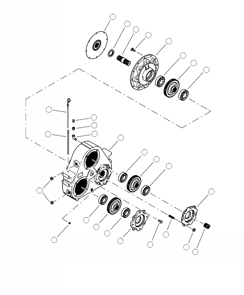 Forestry Komatsu / XT430L-3 S/N A2101-UP(XT430L-3) / H0240-01A0 TRIPLE PUMP DRIVE GEAR BOX(H-086 : H0240-01A0)