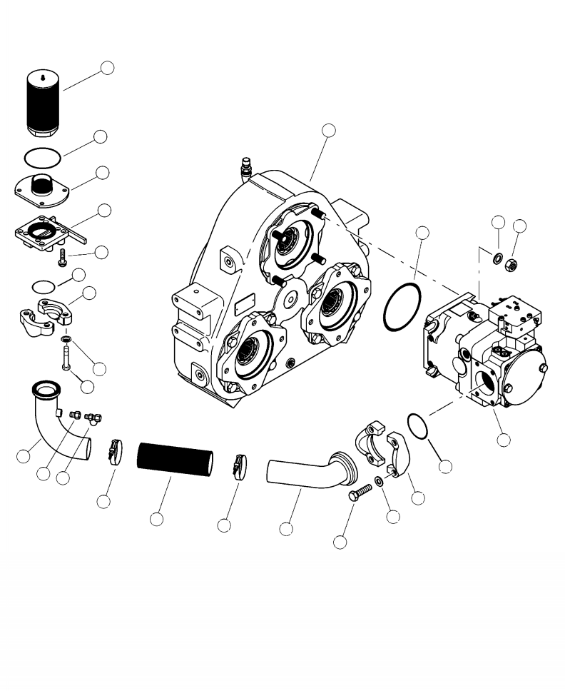 Forestry Komatsu / XT430L-3 S/N A2101-UP(XT430L-3) / H0300-01A0 IMPLEMENT PUMP MOUNTING(H-128 : H0300-01A0)