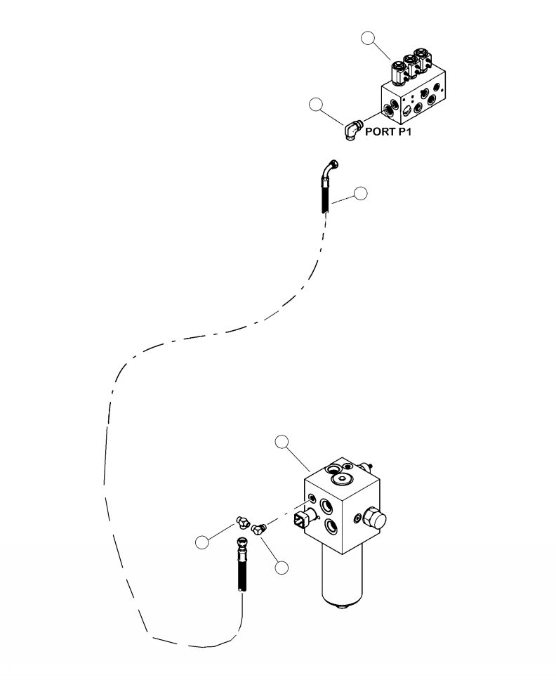 Forestry Komatsu / XT430L-3 S/N A2101-UP(XT430L-3) / H0314-01A0 TRACK DRIVE CHARGE FILTER/RELIEF VALVE MANIFOLD TO PILOT PRESSURE MANIFOLD PIPING(H-142 : H0314-01A0)