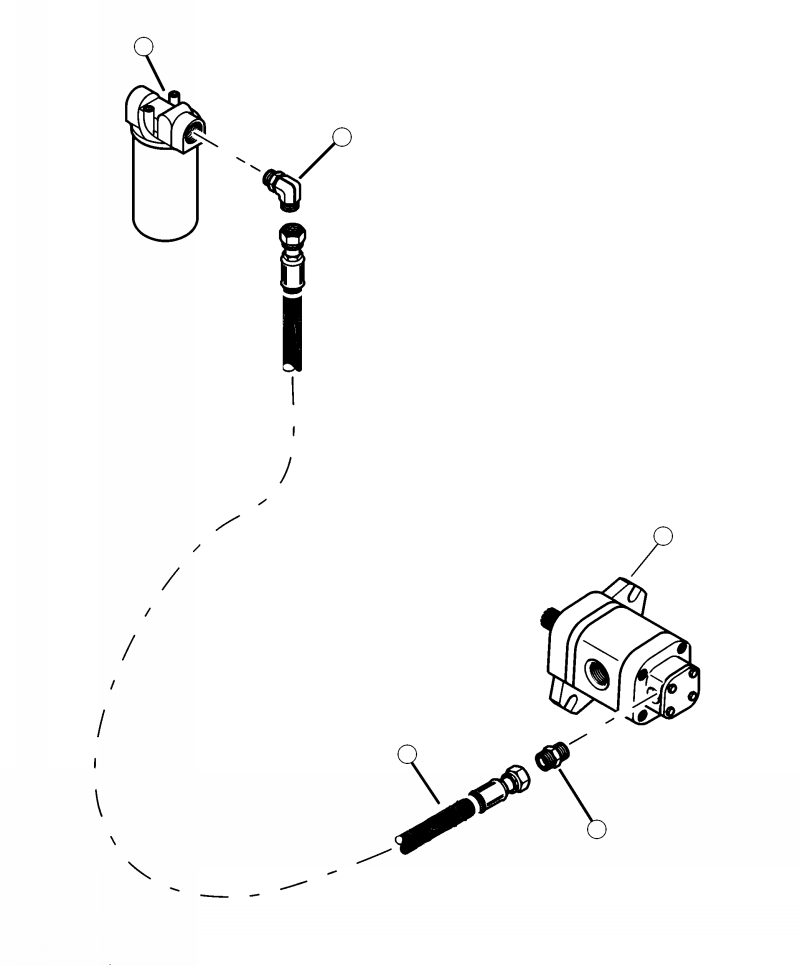 Forestry Komatsu / XT430L-3 S/N A2101-UP(XT430L-3) / H1000-01A0 HYDRAULIC PIPING HYDRAULIC FILTER TO TRACK DRIVE CHARGE PUMP(H-160 : H1000-01A0)