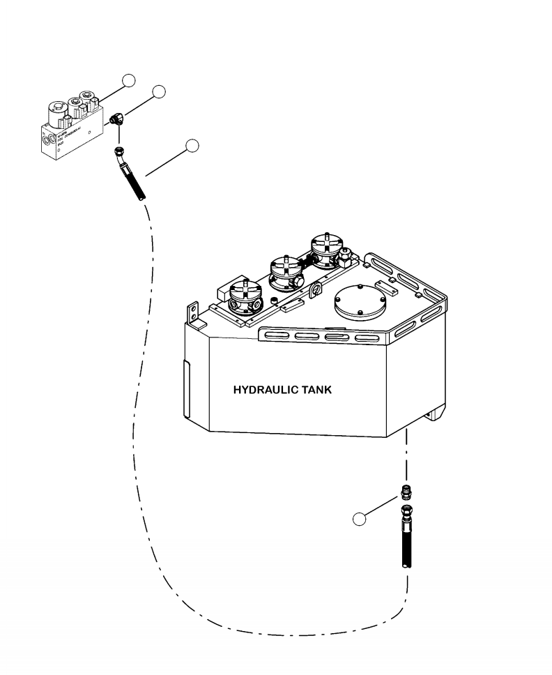Forestry Komatsu / XT430L-3 S/N A2101-UP(XT430L-3) / H1002-01A0 HYDRAULIC PIPING PILOT PRESSURE MANIFOLD TO HYDRAULIC TANK(H-164 : H1002-01A0)
