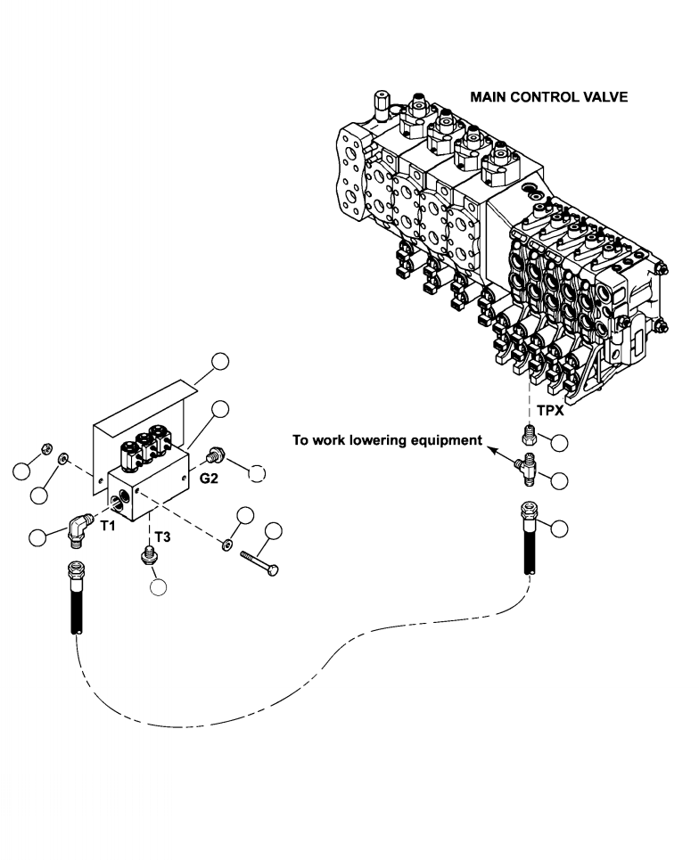 Forestry Komatsu / XT430L-3 S/N A2101-UP(XT430L-3) / H1035-01A0 HYDRAULIC PIPING VALVE RETURN LINES - STANDARD HYDRAULICS(H-182 : H1035-01A0)