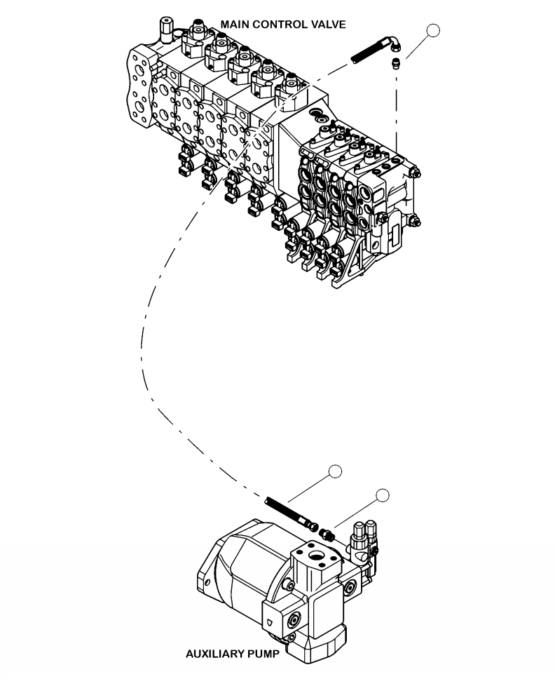 Forestry Komatsu / XT430L-3 S/N A2101-UP(XT430L-3) / H1051-01A0 HYDRAULIC PIPING MAIN CONTROL VALVE LOAD SENSE LINES - COMBINED FLOW PROCESSORS(H-186 : H1051-01A0)