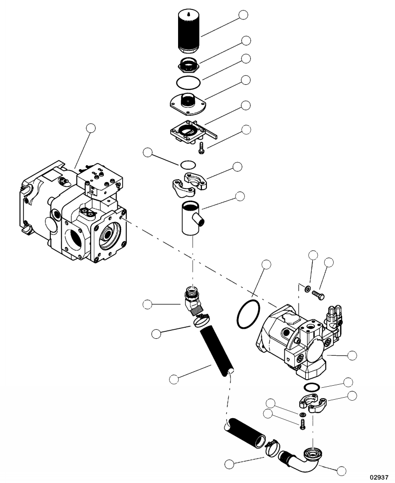 Forestry Komatsu / XT430L-3 S/N A2101-UP(XT430L-3) / H4010-01A0 71CC AUXILIARY PUMP 2 INCH SUCTION LINES(H-200 : H4010-01A0)