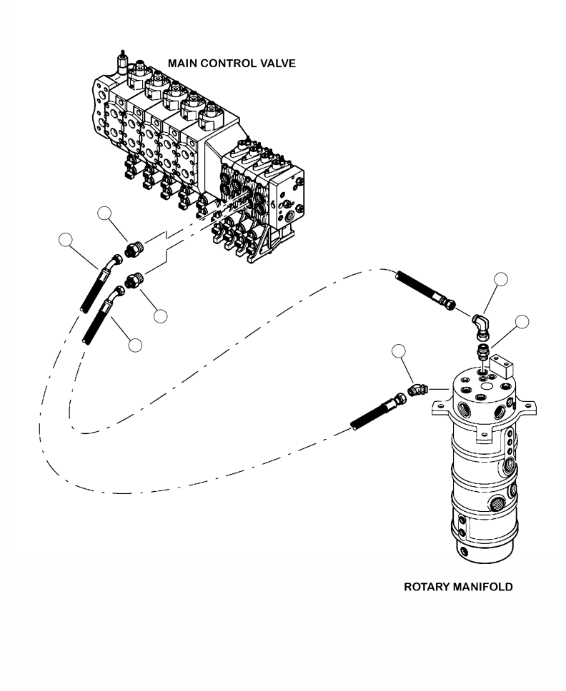 Forestry Komatsu / XT430L-3 S/N A2101-UP(XT430L-3) / H6000-01A0 HYDRAULIC PIPING FOR CAB LEVELING FUNCTION VALVE TO ROTARY (LEFT CYLINDER)(H-220 : H6000-01A0)
