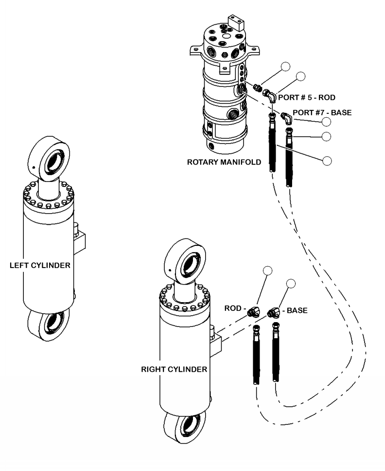 Forestry Komatsu / XT430L-3 S/N A2101-UP(XT430L-3) / H6015-01A0 HYDRAULIC PIPING FOR CAB LEVELING FUNCTION ROTARY TO RIGHT CYLINDER(H-226 : H6015-01A0)