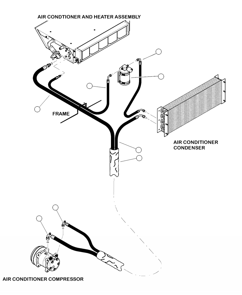 Forestry Komatsu / XT430L-3 S/N A2101-UP(XT430L-3) / K0710-02A1 AIR CONDITIONER PIPING TO DRIER, CONDENSER AND COMPRESSOR(K-082 : K0710-02A1)