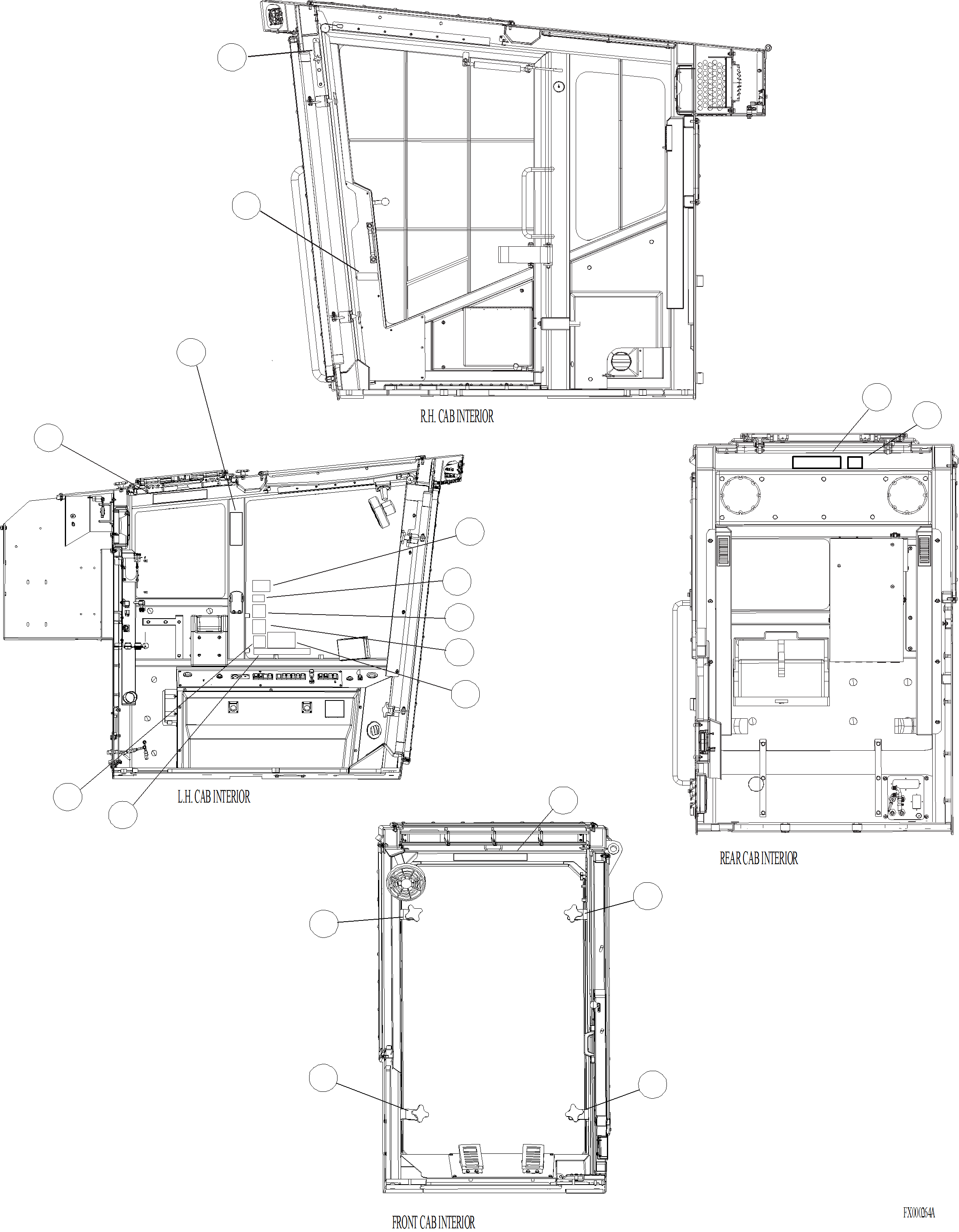 Forestry Komatsu / XT430L-3 S/N A2101-UP(XT430L-3) / U0400-02A0 INTERIOR PLATES AND DECALS ENGLISH(U-008 : U0400-02A0)