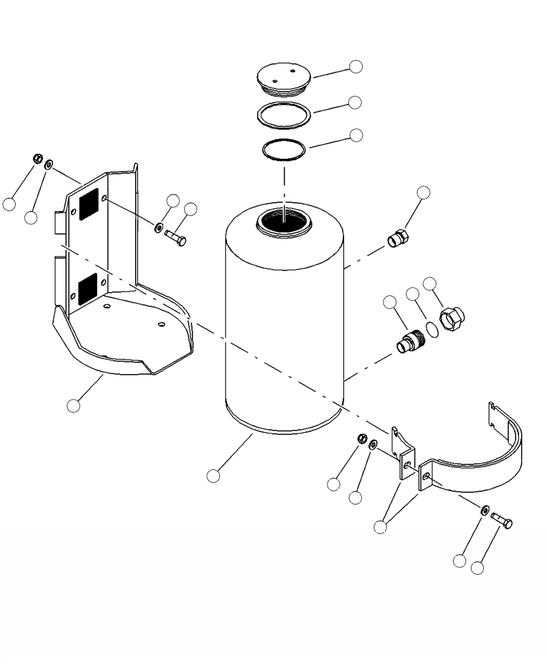 Forestry Komatsu / XT430L-3 S/N A2101-UP(XT430L-3) / V0100-02A0 FIRE SUPPRESSION SYSTEM DRY CHEMICAL TANK(V-008 : V0100-02A0)