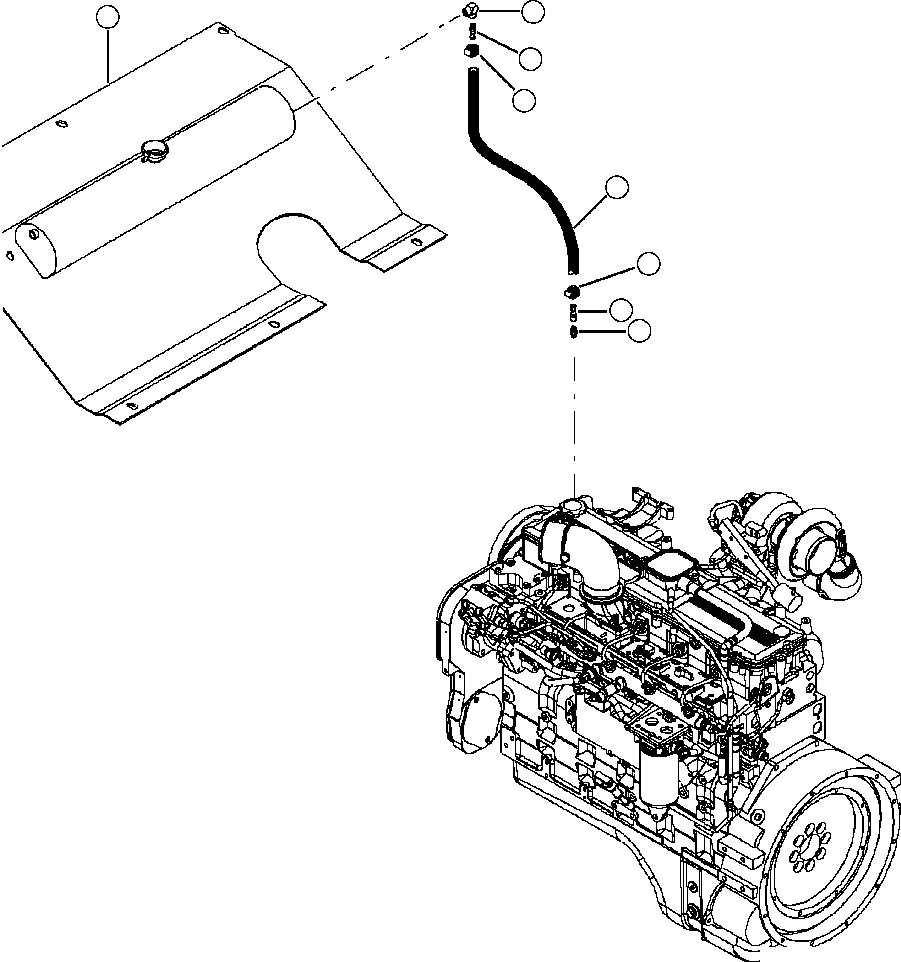 Forestry Komatsu / XT445L-3 A3101 - UP(XT445L-3) / B0050-01A0 ENGINE OVERFLOW LINES(B-002 : B0050-01A0)
