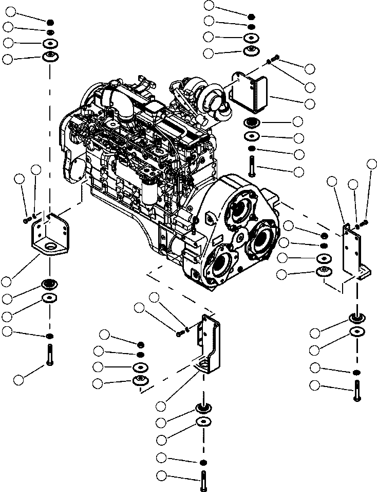 Forestry Komatsu / XT445L-3 A3101 - UP(XT445L-3) / B0100-01A0 ENGINE MOUNTING(B-004 : B0100-01A0)