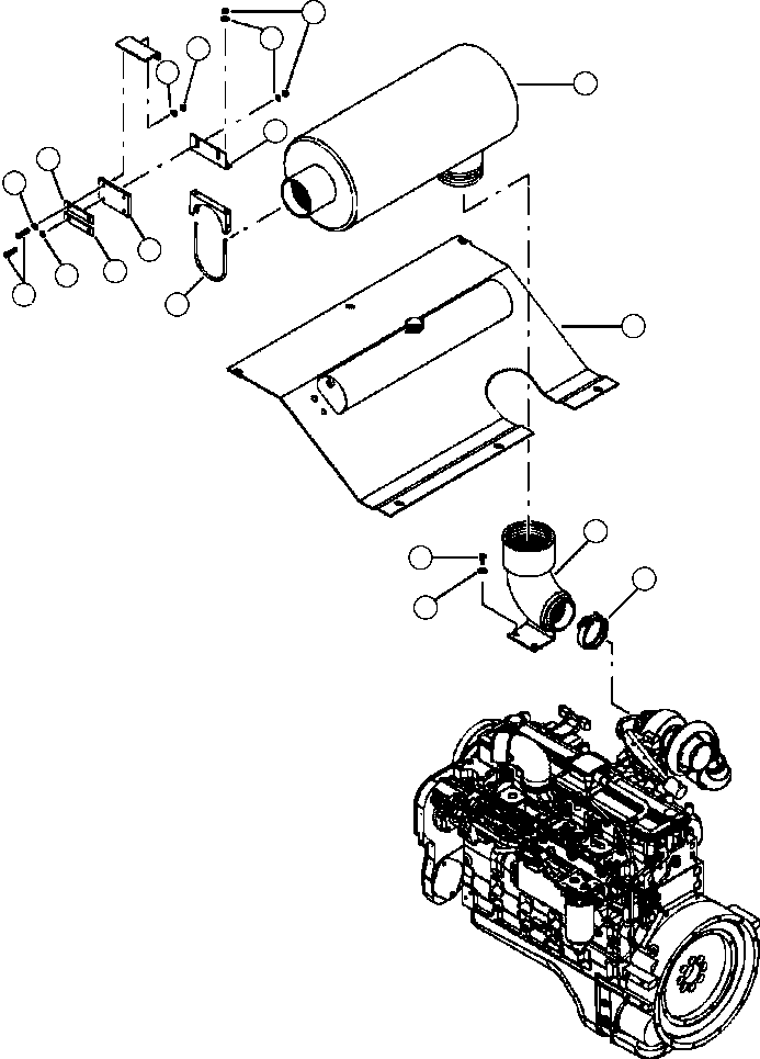 Forestry Komatsu / XT445L-3 A3101 - UP(XT445L-3) / B1610-01A0 MUFFLER(B-016 : B1610-01A0)