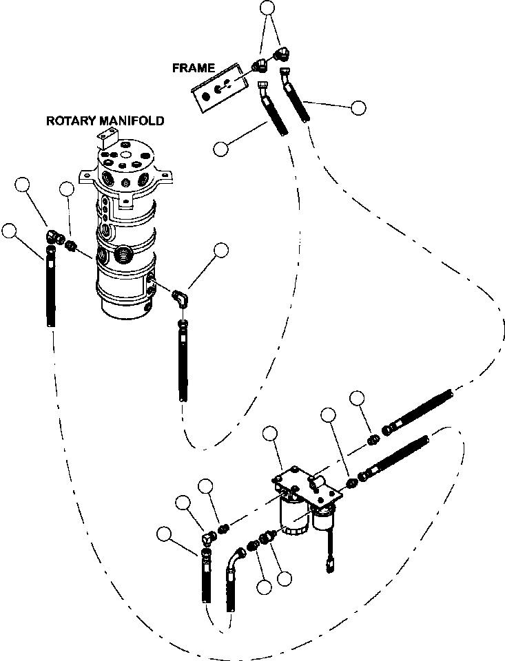 Forestry Komatsu / XT445L-3 A3101 - UP(XT445L-3) / D0200-01A0 FUEL PIPING FUEL TANK TO ROTARY MANIFOLD(D-008 : D0200-01A0)