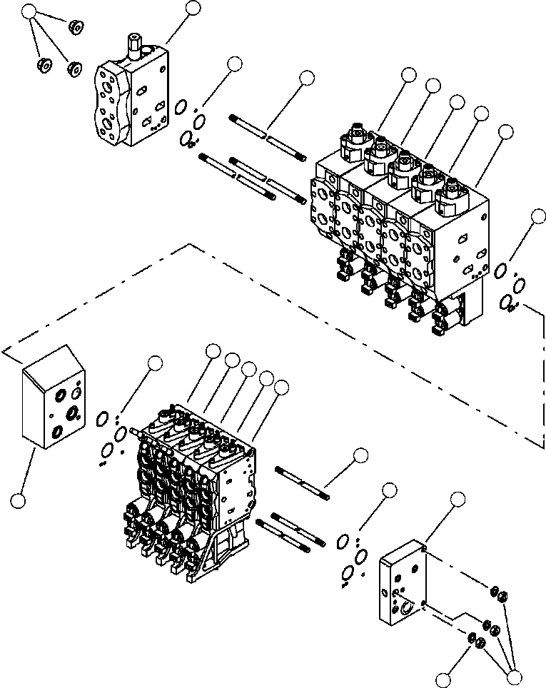 Forestry Komatsu / XT445L-3 A3101 - UP(XT445L-3) / H0120-02A0 MAIN CONTROL VALVE (24V/10 SECTION) VALVE SECTIONS(H-030 : H0120-02A0)